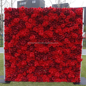 QSLH Ti413 Tessuto 5D per Fondale Scenico, Decorazione Palcoscenico, Parete di Fiori Artificiali, Fondale Floreale 8x8 Piedi, Parete di Fiori Rossi - Product Image 6