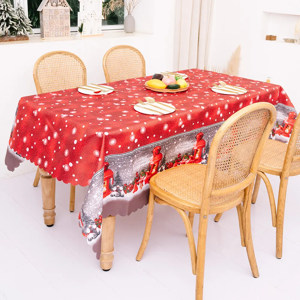 Sinyoo ผ้าคลุมโต๊ะลายคริสต์มาส, ผ้าคลุมโต๊ะลายคำพังเพยสำหรับใช้กลางแจ้งและในร่ม