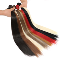 Muestra Gratis - Extensiones de Cabello Sintético Liso Extremo Preestirado de 24 Pulgadas para Trenzas Francesas