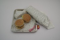 Emballage alimentaire pour hamburgers et sandwichs en papier vierge biodégradable, écologique, résistant à la graisse, avec revêtement PE thermique circulaire, simple face