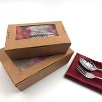 Boîte à lunch jetable en papier kraft brun recyclé de qualité alimentaire, très vendue, pour l'emballage de sushis, de fast-food et de nouilles