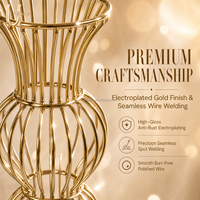 Support de Présentation Géant de Luxe en Métal Doré pour Boules Florales, Vase Centre de Table pour Mariages, Événements et Décorations de Fêtes