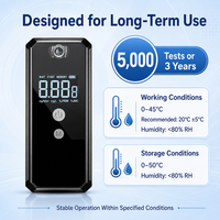 Testeur d'alcoolémie électrochimique portable de qualité supérieure avec capteur à pile à combustible, analyseur d'alcool haute précision pour conducteur