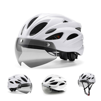 Casque de vélo homologué CE 2026 avec visière magnétique et feu arrière, respirant, pour adulte, vélo de route et VTT, résistant aux chocs