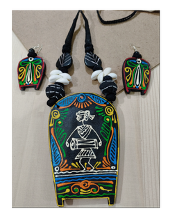 Conjunto de Joyería de Madera Hecha a Mano, Collar y Pendientes con Cuentas Talladas Únicas, Accesorios Tribales Boho Chic para Mujer, para Usar en Fiestas - Product Image 2