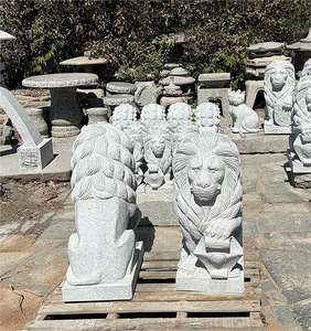 Estatua de estatuilla de Leones de piedra de granito para exteriores de diseño moderno de alta calidad estatua de Animal al por mayor a la venta - Product Image 2