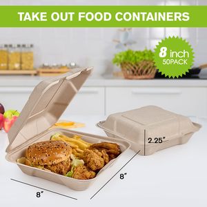 Envase de Alimentos Desechable <span class=keywords><strong>Ecopack</strong></span> Rectangular, Grueso, Resistente al Aceite, Biodegradable, Hecho con Materiales Reciclados, Color Primario, Bagazo - Product Image 4