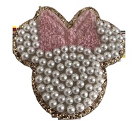 Nouvelle arrivée magnifique Mickey Minnie Mouse tête paillettes bordure pleine perle perles adhésif Patch