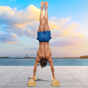 Mendukung <span class=keywords><strong>Calisthenics</strong></span> 2 latihan set kekuatan tubuh atas latihan paralel bar Parallettes kayu Push Up berdiri - Product Image 6