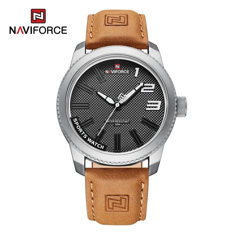 2022 New NAVIFORCE 9202 Original Fashion Men's Watch Sports Waterproof Men's Casual Leather Strap Clock Reloj Quartz Watches