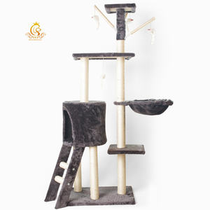Luxe gris chats tour lit pour animaux de compagnie naturel griffoir griffoir escalade chat <span class=keywords><strong>maison</strong></span> arbres meubles grand arbre à chat - Product Image 6