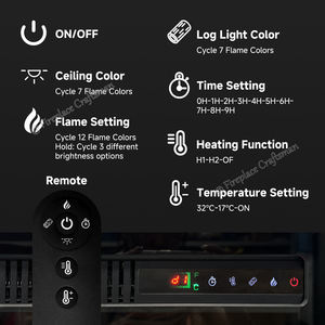 Calentador de chimenea de montaje en pared eléctrico de llama de decoración de 23 pulgadas con Control remoto de llama de simulación - Product Image 4