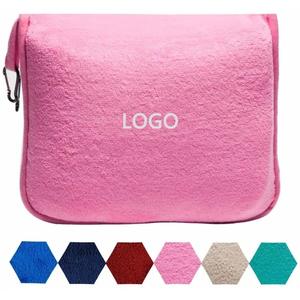 بطانية طائرة ناعمة 2 في 1 مع حقيبة ، بطانية طيران محمولة خفيفة الوزن مع طقم بطانية - Product Image 2