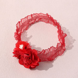 <span class=keywords><strong>Fascia</strong></span> <span class=keywords><strong>rossa</strong></span> per capelli per bambina <span class=keywords><strong>fascia</strong></span> per capelli con fiori per bambini accessori per <span class=keywords><strong>fascia</strong></span> per capelli in Nylon - Product Image 2