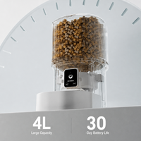 Distributeur automatique de nourriture sèche pour animaux de compagnie 4L WiFi avec vidéo en temps réel, interaction vocale et contrôle des portions