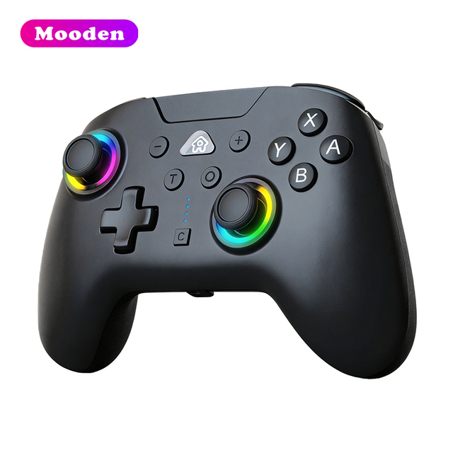 Mooden SW2504 Wireless Gamepad RGB Lighting Dual Motors Vibration  BT Controller for Switch PC Phone Steam