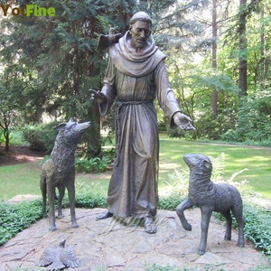 ชีวิตขนาดกลางแจ้งบรอนซ์เซนต์ฟรานซิสรูปปั้นประติมากรรม - Product Image 3