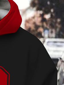 Felpa Casual da Uomo a Maniche Lunghe 100% Fibra di Bambù Antivento ad Asciugatura Rapida con Blocchi di Colore e Stampa Alfabetica '<span class=keywords><strong>CHICAGO</strong></span>' # 23' - Product Image 3