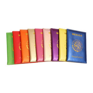 Porta Pasaporte Personalizado de México, Brillante, Multicolor, 9 Colores, con Estampado Dorado en Relieve, Funda para Pasaporte de Estados Unidos y México, de PU - Product Image 1