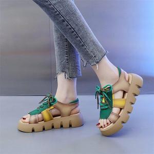 <span class=keywords><strong>Rome</strong></span> femmes 2024 fond épais hauteur augmenter la mode dames sandales - Product Image 2
