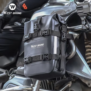WEST BIKING 500D PVC Sac <span class=keywords><strong>de</strong></span> <span class=keywords><strong>selle</strong></span> <span class=keywords><strong>de</strong></span> vélo entièrement étanche Sac latéral extensible pour vélo avec coussin antidérapant Accessoires <span class=keywords><strong>de</strong></span> vélo - Product Image 1