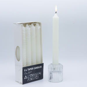 Vente en gros de bougies blanches de 10 pouces avec des lignes verticales pour la décoration de la maison/restaurant Noël Diwali Occasions en cire de paraffine - Product Image 6