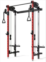 Rack de musculation mural pliable et réglable avec poulie à câble pour entraînement de force à domicile