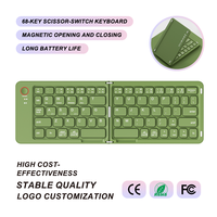 Mini clavier sans fil pliable 68 touches à mécanisme ciseaux, compatible multi-appareils, portée 10m, autonomie 48h, pour tablette et téléphone, approvisionnement OEM en gros