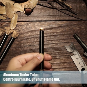 Tubo de yute <span class=keywords><strong>Tinder</strong></span>, mecha de cera impermeable, accesorio de arranque de fuego con funda de aluminio para acampar al aire libre, senderismo, suministros de senderismo - Product Image 5