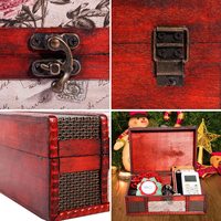 Boîte au trésor en bois Vintage de 9.0 pouces pour bijoux cartes de Tarot boîte cadeau cadeaux et décoration de la maison