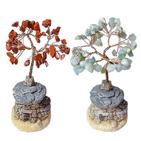 HZ Gravier de cristal en pierre naturelle, ornements créatifs de décoration de bureau pour la maison, autres objets artisanaux en cristal, Arbre de la prospérité