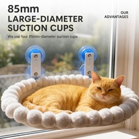 Hamac pour chat à fixer sur fenêtre avec ventouses puissantes pour se prélasser au soleil, maille respirante, cadre en acier pliable, toutes saisons