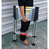 DIYU Senpiao Échelle télescopique moderne en aluminium, 12 marches, portable, capacité 330 lb, angle d'escalade 50°, 15 pieds, pour supermarché et salle de sport