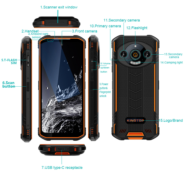 OEM ODM 6.8\" Android 12 Mobile Phone with QWERTY Keyboard Customizable 4G CDMA Dustproof Night Vision FHD LCD French LTE Rugged
