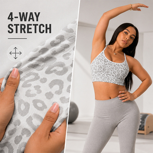 Sujetador Deportivo para Mujer con Tirantes Ajustables, Estampado de Leopardo, Suave, Agradable al Tacto, con Retención de Forma, Secado Rápido, para Yoga, Entrenamiento y Ejercicio - Product Image 5