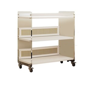 Mesa auxiliar de suelo para sofá, mesa de centro pequeña móvil para sala de estar, carrito creativo color crema, mesita de noche de lujo ligero - Product Image 5