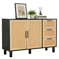 Buffet moderne en bois de chêne, 3 tiroirs, 2 portes, gain de place, meuble de salon, hôtel, villa, salle à manger, grande capacité de rangement