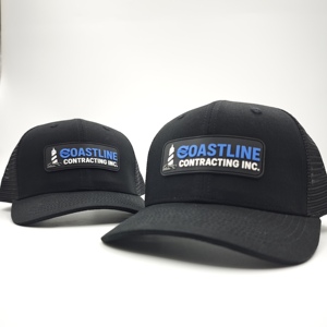 Casquette Richardson personnalisée de haute qualité, style Y2K Hip Hop, avec logo en patch de caoutchouc à chevrons, 6 panneaux classiques, en maille unie vierge, fermeture snapback - Product Image 3