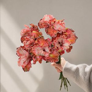 Fleurs d'iris artificielles en plastique EVA, branche unique, rose, violet, bleu, orange, décoratives pour salon, bureau, hôtel, mariage - Product Image 1