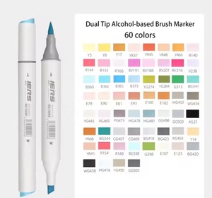 Iers đôi-đầu nhờn nghệ thuật đánh dấu thiết lập 40 màu sắc cho màu & sơn cảm thấy bút - Product Image 5