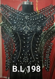 Handmade Beaded Knitted Blouse with Beautiful Design Woven Front Logo for Party Occasion Wear Handmade <b>Poncho</b> Blouse From India - Product Image 3