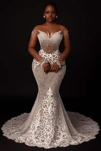 2026 새로운 드롭 배송 패션 하이 퀄리티 사용자 정의 여성 파티 인어 결혼식 원피스 신부 가운 - Product Image 2