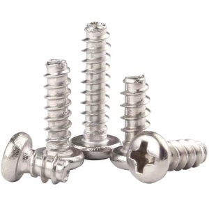 Round Head Flat Tail Self Tapping Screws Metric Nickel Plated Phillips Head Grade A Level 4.8 Plain Carbon Steel Construction - Product Image 1