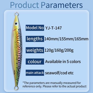 Señuelo de jigging de 160g para macarela, señuelo de pesca de fondo, señuelo de placa de hierro, aparejos de pesca - Product Image 4