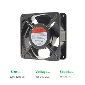 Ventilador Axial SUNON DP200A 2123XBT.GN 120x120x38mm 220-240VAC 0.14/0.12A 22/21W 2850/3150RPM 97/117CFM OEM ODM con Rodamiento de Bolas PBT - Product Image 2