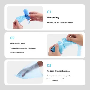 Kit de Limpieza para Perros Clásico y Ecológico 3 en 1: Recogedor de Excrementos Portátil de Plástico + Dispensador de Bolsas para Excrementos + Dispensador de Pastillas para Montar en la Correa - Product Image 3