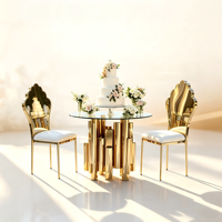 Muebles de Comedor de Lujo en Acero Inoxidable Dorado para Bodas