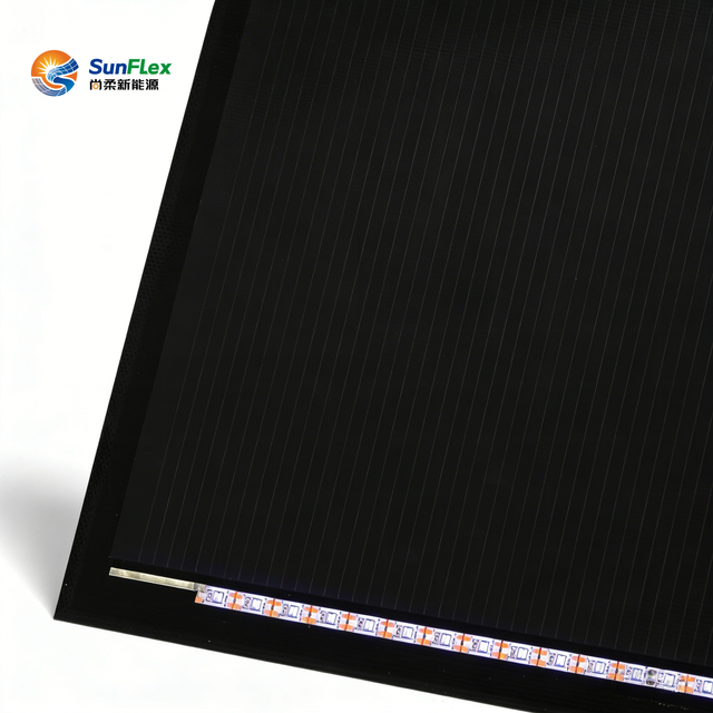 SunFlex Flexible Solar Panels Perovskite Thin Film 18% Efficiency Outdoor Portable Power Bank Ultra Thin Lightweight Black