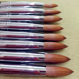 Pinceau professionnel pour nail art en poils de Kolinsky 100% pur, manche en métal doré, application de poudre acrylique liquide, pinceau acrylique pour salon - Product Image 6