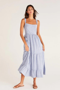 <span class=keywords><strong>Robe</strong></span> midi en <span class=keywords><strong>lin</strong></span> pour femmes avec logo personnalisé Slip rayé imprimé dos nu à volants <span class=keywords><strong>robe</strong></span> décontractée en <span class=keywords><strong>lin</strong></span> robes en coton et <span class=keywords><strong>lin</strong></span> pour femmes - Product Image 3